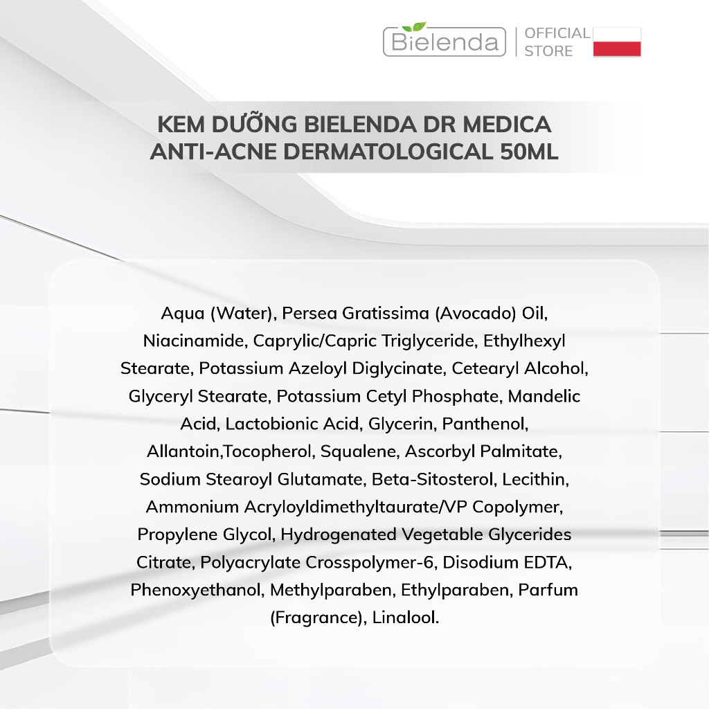 Kem dưỡng Bielenda Dr. Medica Anti-Acne Dermatological giảm mụn, mờ thâm 50ml