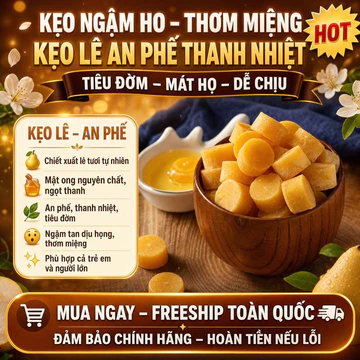 Kẹo Lê An Phế Thảo Dược - Kẹo Ngậm Ho Giảm Đờm Thanh Nhiệt Dịu Họng Thơm Miệng Hộp Thiếc Cao Cấp Bảo Vệ Sức Khỏe
