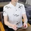 Áo polo tay ngắn có nút in hình lá thường ngày dành cho nam