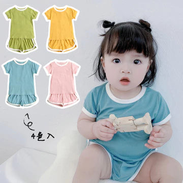 Phiên Bản Hàn Quốc Quần Áo Trẻ Em Quần Áo Mùa Hè Áo Trẻ Em Tay Ngắn Hai Mảnh Phù Hợp Với ins Quần Áo Bé Áo Trẻ Em Phù Hợp Với