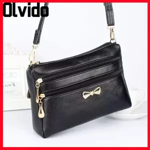 Túi đeo chéo OLVIDO Mom, Túi đeo chéo đeo vai đơn giản đô thị PU, Túi mua sắm hình vuông nhiều lớp cổ điển dành cho người lớn tuổi