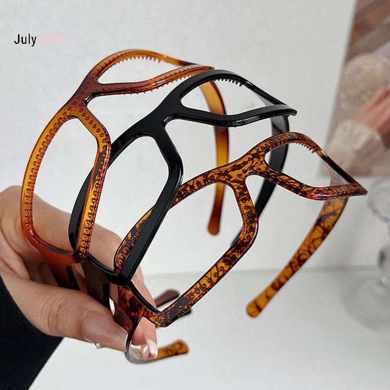JULYHOT Thời Trang Cá Tính Nhựa Kính Hình Dạng Kiểu Tóc Kính Mát Hình Dạng Băng Đô Quấn Tóc Cho Nữ Phong Cách Hàn Quốc Đơn Giản Tóc Hoop Massivedeals