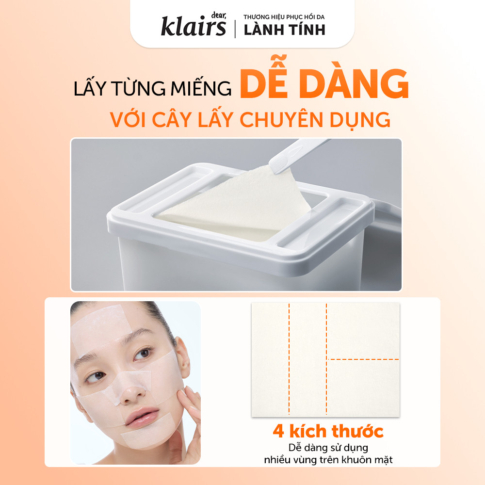 Mặt nạ giấy Dear, Klairs Freshly Vitamin Skin Prep Pads hỗ trợ sáng da, mờ thâm 290ml [FS]