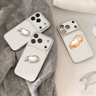 Ốp Lưng IPhone 13 15 11 17 16 12 14 ProMax  Tranh mèo xám 7 8Plus XR X XS Max