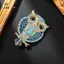Cú Động Vật Thổ Cẩm Dành Cho Nữ Kim Loại Kim Loại Kim Cương Giả Pin Thời Trang Thanh Lịch Phù Hợp Với Đầm Phụ Kiện Trang Sức Cho Nữ Công Sở [Mina]