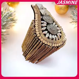 JASMINE 1 Thời Trang Handmade Đeo Vai Trang Sức sel Kim Cương Giả Epaulettes Phụ Kiện Quần Áo Trâm Cài Vai Epaulet Thổ Cẩm Quà Tặng JASMINE
