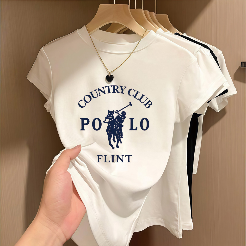 BOOM Áo Baby Tee Nữ Cotton Ôm Body-Áo Thun Ngắn Tay Y2K In Hình PhongCách Mùa Hè, Cổ Tròn Hàng Đầucách hàn quốc phong845