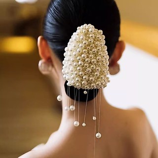 Mũ ngọc trai cô dâu mới, thanh lịch và cao cấp, phù hợp làm phụ kiện cho lễ cưới và studio chụp ảnh