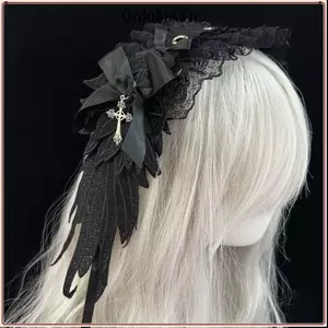 ORDOBOX Tai Mèo Băng Đô, Nơ Gothic Quấn Đầu, Mũ Ren Cosplay Nữ
