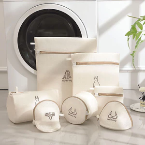 W06H 160g Thêu Chữ Túi Giặt Đồ Lót Chăm Sóc Túi Giặt Giặt Túi Giặt Áo Ngực Túi Giặt Hộ Gia Đình Kết Hợp Bộ