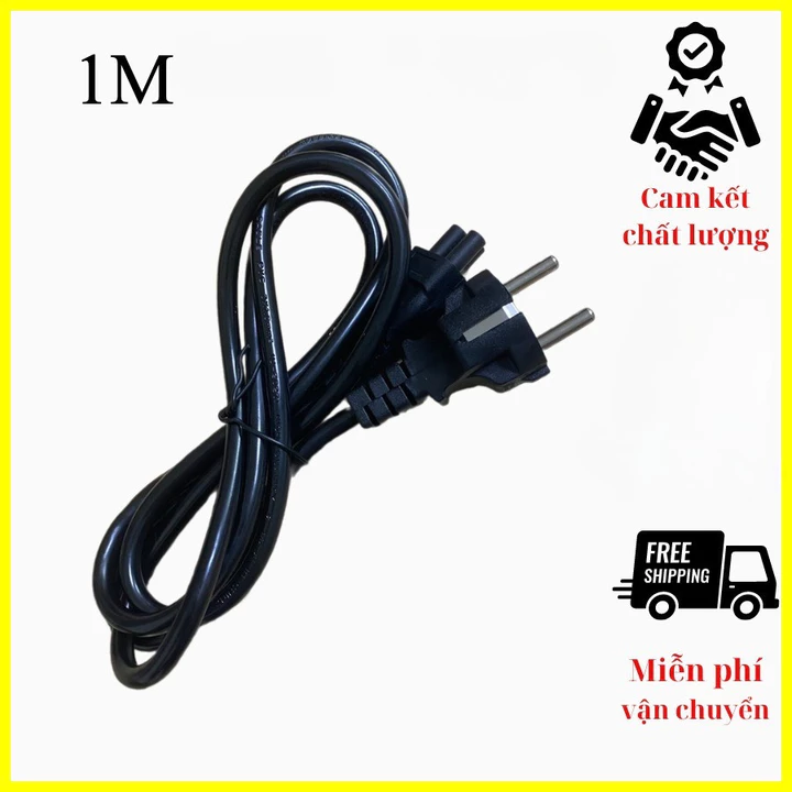 Dây cáp nguồn sạc Laptop 1m New 100% Dùng cho Bộ Sạc Laptop Dell Hp Lenovo Acer Asus Sony Toshiba Msi