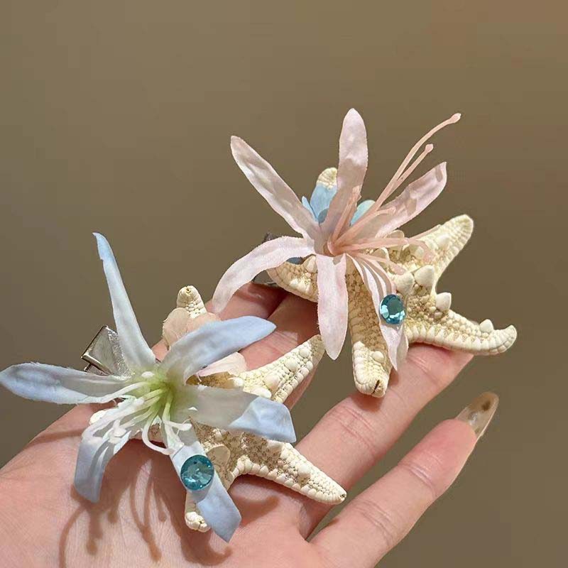 Ocean Series Edge Clip Sao Biển Nổ Kẹp Kỳ Nghỉ Mũ Đội Đầu Đi Biển Hoa Nữ