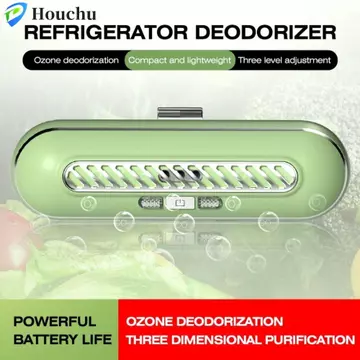 Houchu HOUCHU Tủ Lạnh Khử Mùi Ozone, Khử Mùi Bảo Quản Tươi Máy Lọc Ozone Tủ Lạnh, Làm Sạch Ozone Máy Khử Trùng Tủ Lạnh Di Động Không Dây Hộ Gia Đình
