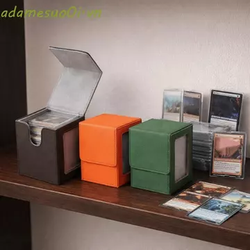 Hộp đựng thẻ ADAMESUO, Hộp sưu tập cửa sổ chống ẩm PU, Hộp son môi có nắp đậy Hộp đựng thẻ trò chơi đóng cửa chống bẩn Thẻ thể thao