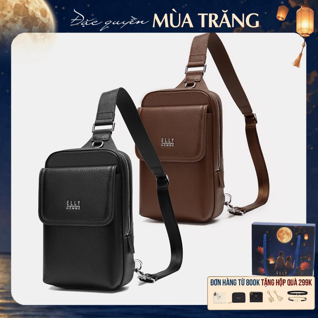 Túi đeo chéo nam da thật ELLY HOMME ETM28 cao cấp chính hãng
