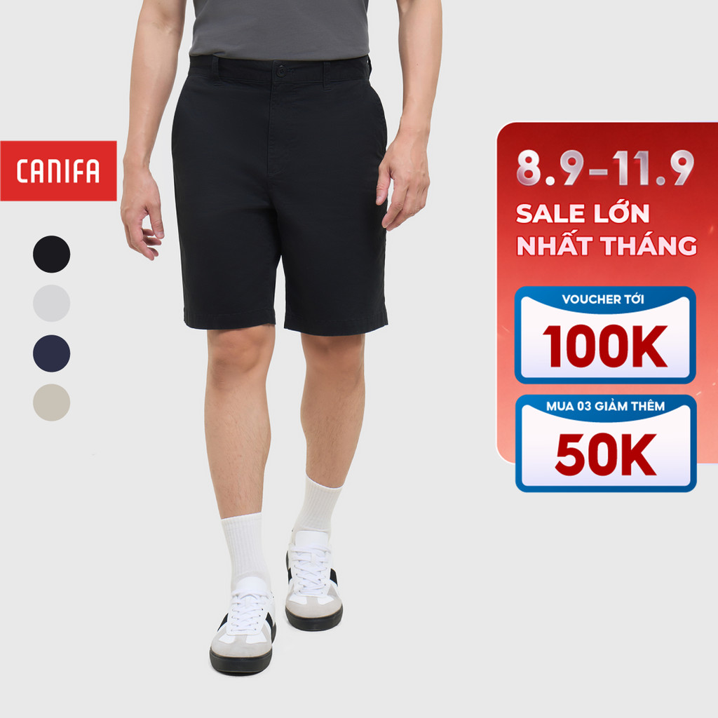 Quần short nam CANIFA dáng basic vải kaki phong cách trẻ trung hiện đại 8BS26S012