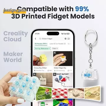 Công tắc bàn phím cơ Công tắc màu xanh chống bụi Công tắc ba chân Công tắc đồ chơi giảm căng thẳng Công tắc 3D In Clicker Fidget