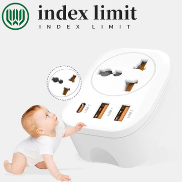 Ổ cắm đa năng GIỚI HẠN INDEX, Ổ cắm điện loại C sạc nhanh, Cổng USB đa chức năng Phích cắm Vương quốc Anh Phích cắm EU Ổ cắm tường Bộ mở rộng du lịch