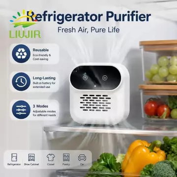 Máy lọc tủ lạnh LIUJIR, Máy khử mùi tủ lạnh lâu trôi 3 chế độ, Máy làm mát không khí Máy khử trùng gắn trên ô tô di động đa chức năng có thể tái sử dụng Tủ đông