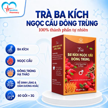 Trà Thảo Mộc Ba Kích Ngọc Cẩu Đông Trùng, Trà Ba Kích, Đinh Lăng, Dây Thìa Canh,Nấm Ngọc Cẩu,Cỏ Ngọt Sâm Cau