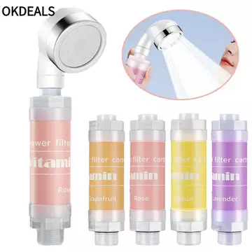 OKDEALS Vòi hoa sen thơm, chống bỏng Hỗn hợp với Bộ lọc nước đầu vòi hoa sen Vitamin C, Bộ lọc thời trang Tạp chất Dechlorination Máy lọc vòi hoa sen hoa oải hương Máy lọc nước