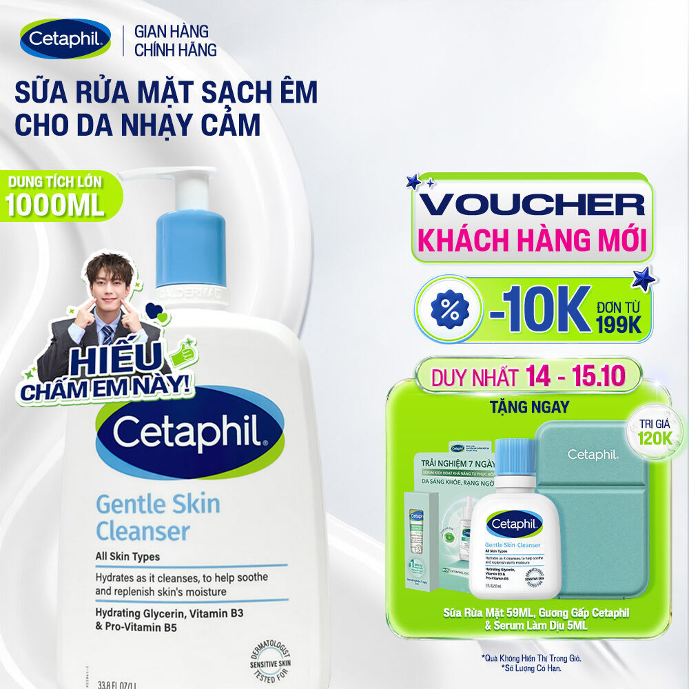 Sữa rửa mặt dịu lành cho da nhạy cảm CETAPHIL GENTLE SKIN CLEANSER 1000ML