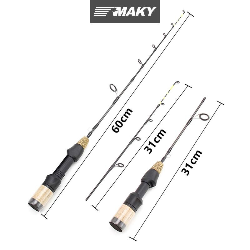 Newwellknownepic 60cm 2 Đầu Cần Mùa Đông Đá Cần Câu Cực Giải Quyết Cột Carbon Đá Cần Câu VN