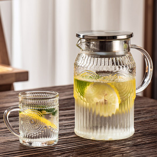 Hoa Văn Mặt Trời Ấm Siêu Tốc Lạnh Hộ Gia Đình Chịu Nhiệt Độ Cao Borosilicate Hoa Ấm Trà Thủy Tinh Dung Tích Lớn Cốc Trà POVE