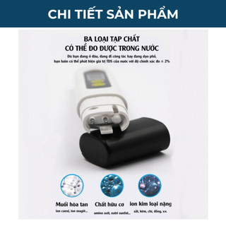 Bút Thử Nước Sạch TDS Chính Xác, Giới Hạn Đo 0-9990 PPM, Chất Liệu Nhựa Và Kim Loại, Ứng Dụng Rộng Rãi Trong Thủy Sản Và