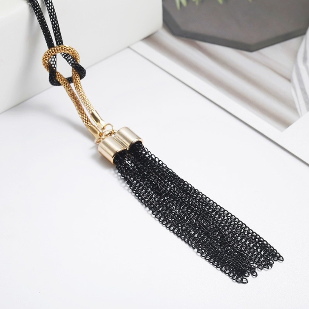 Dây chuyền áo len TRACELIOIAN, Dây chuyền đơn giản tua rua dài, Dây chuyền hợp kim chất lượng cao dành cho nữ