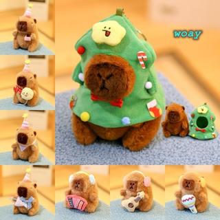 Đồ chơi búp bê sang trọng WOAY, Chủ đề tiệc Capybara Móc khóa nhồi bông, Kích thước nhỏ mềm mại với dụng cụ Động vật dễ thương Anime Đồ chơi lông tơ Trang trí ngày lễ