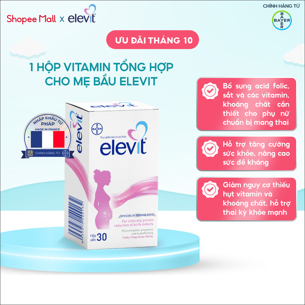 [LS deal] Thực phẩm bảo vệ sức khỏe Elevit bổ sung Acid Folic, Sắt ...