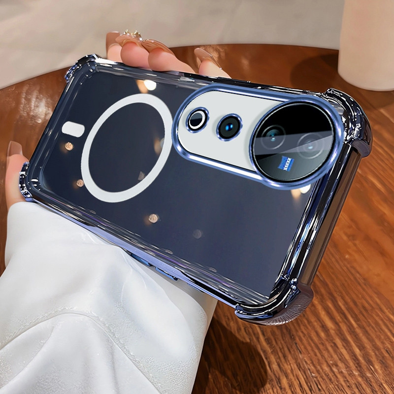 Ốp Lưng Cho VIVO V50 V40 LITE V40 PRO 5G V60 V40 V50 PRO 5G Vỏ Điện Thoại Vỏ Mềm Silicon Chống Sốc Thiết Kế Mới Thẩm Mỹ Rõ Ràng Với Từ Tính Không Dây SJBSWX11