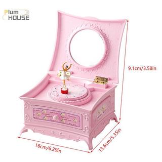 PlumHOUSE Vũ Công Xoay Cổ Điển Ballerina Piano Hộp Nhạc Trang Sức Người Tổ Chức Ballerina Gió Lên Hộp Nhạc Lưu Trữ Người Tổ Chức Có Gương VN