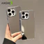 Mạ Gương Bạc Ốp Điện Thoại Cho iPhone 17 Air 16E 16 15 14 Plus 13 12 11 Pro Max XS Max X XR 8 7 6 6S Plus SE 2020 2022 Vỏ Khung Kim Cương Lấp Lánh Vỏ Gương Trang Điểm Mặt Sau