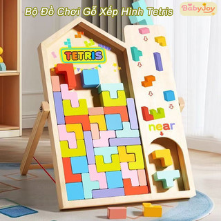 【BabyJoy】Bộ Đồ Chơi Gỗ Xếp Hình Tetri,Đồ chơi xếp gạch Tetris bằng gỗ,Đồ Chơi Giáo Dục Montessori, Cho Trẻ 1-12 Tuổi