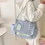 WEETW Túi Itabag màu trơn, Túi dây kéo Nylon Túi trong suốt, Túi búp bê Cotton sáng tạo Ví thần tượng Hàng hóa lưu trữ Túi đeo vai du lịch