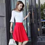 55cm Cao Cấp Lông Tơ Xếp Ly Nửa Đầu Gối Váy Nữ Bên Trong Lót Quần Short Thời Trang Vũ Công Quần Áo Mặc Hàng Ngày Váy Cho Nữ