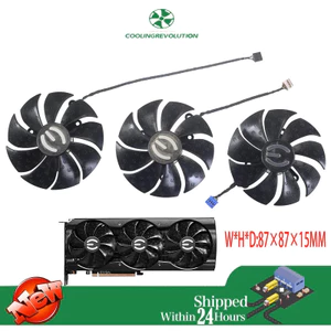 Iii87mm T129215SU PLA09215S12H 12V 0.55A 4Pin Quạt Card Đồ Họa Cho EVGA RTX 3070 3080 3090 XC3 Quạt Card Đồ Họa Chơi Game ĐEN * *