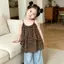 Mùa hè (90-130) Áo voan mỏng in họa tiết da báo Áo xù màu nâu cổ điển