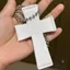 Túi đựng thẻ Mini PYCOU, Túi đựng thẻ đeo chéo bằng da phong cách Punk, Phong cách Gothic sáng tạo Phong cách Y2k Phong cách Chữ thập trắng Thiết kế Mặt Vòng cổ Phụ kiện Subculture Thời trang