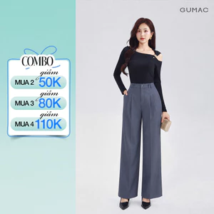 Quần Công Sở GUMAC Form Ống Rộng Thiết Kế Tối Giản Thoải Mái Thanh Lịch Hiện Đại LQG05069