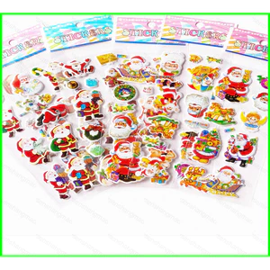 PS1 Phim Hoạt Hình Miếng Dán Trẻ Em Miếng Dán 3D Ông Già Noel Ba Chiều Giáo Dục Sớm Phần Thưởng Bé Trai Bé Gái