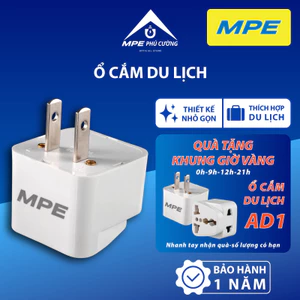 MPE - Ổ cắm du lịch chân Dẹp - Tròn tiêu chuẩn Châu Âu Chính hãng MPE Phú Cường
