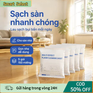 Bộ 5 Túi Tấm Lau Sàn Siêu Đậm Đặc - 150 Miếng, Diệt Khuẩn, Đánh Bay Vết Bẩn