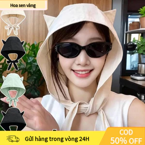 Mũ Trùm Tai Mèo 3in1 Chống Nắng Mưa - Gấp Gọn Làm Túi Đeo Chéo H503