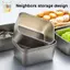 Khay phục vụ lưu trữ thực phẩm bằng thép không gỉ 316 Hình chữ nhật Mì xúc xích Đĩa trái cây có nắp Hộp đựng thực phẩm nhà bếp ELWW