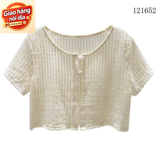 Giao hàng nội địa từ Việt Nam  Phong Cách Hàn Quốc Nữ Mùa Hè blazer Trắng Đen Tay Ngắn Shrug Ren Bolero filipiniana Áo khoác ngoài cardigan áo cho Nữ Đầm