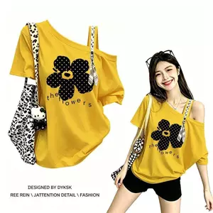 Mùa hè 2026 Dopamine sang trọng Ginger Yellow Slanted Vai ngắn tay Thiết kế ruy băng sáng Niche Light Sang trọng Thoải mái Tất cả các trận đấu