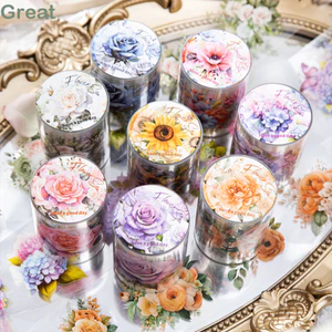 Băng trang trí tuyệt vời, Mr.Paper Plant Flower Lovers PET Washi Tape, 8 Style Journal Scrapbooking Vintage Sticker Set